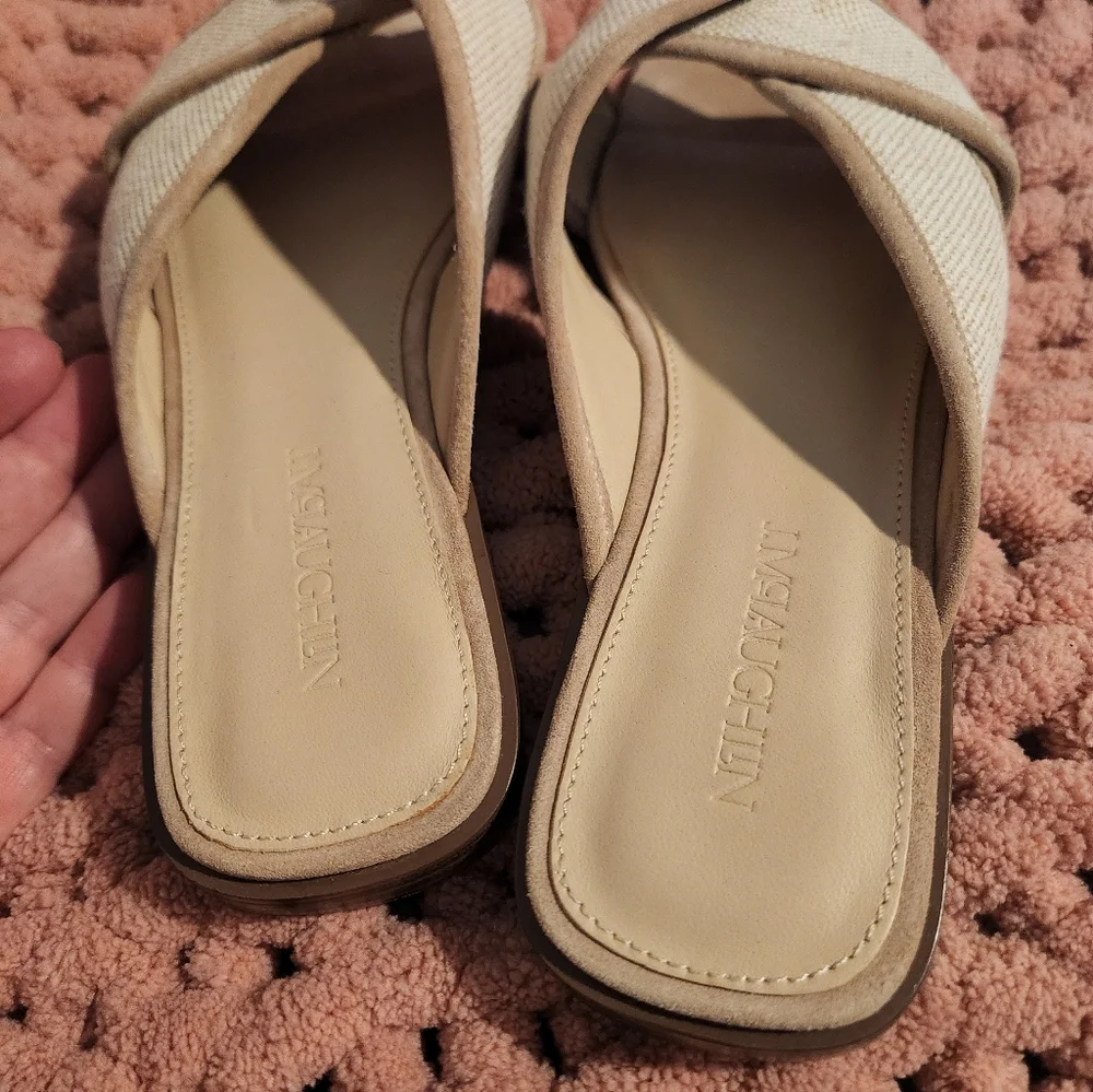 J. McLaughlin Tan and Cream Sandals